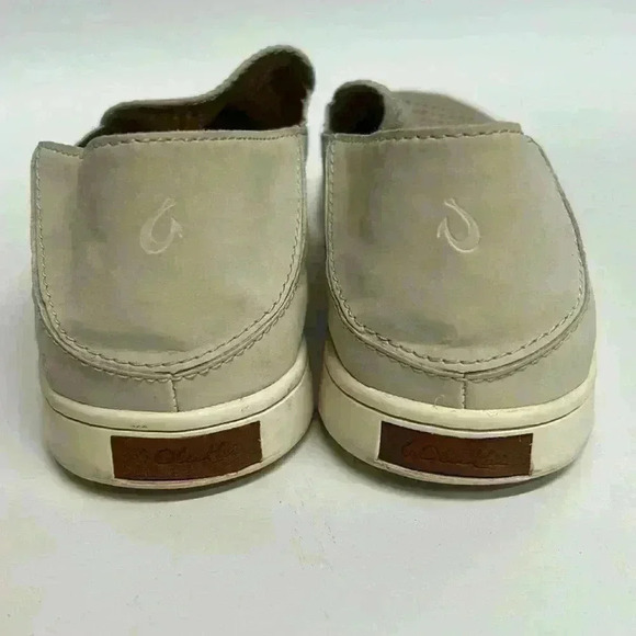 OluKai Pehuea Tapa Beige Tan Women’s 8 Breathable Casual Slip-On Sneaker Shoe - Picture 4 of 5